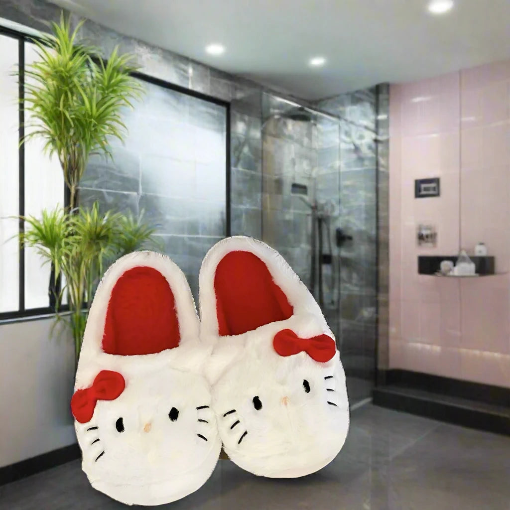 Sanrio | Kawaii | Hello Kitty | HK Women Girls Home Slippers | HK Outdoor Slippers | New Sweet Girl Heart | Non-Slip HK Slippers | Indoor Cotton Fashion | Birthday Gifts for Girls | Christmas Gifts for Women