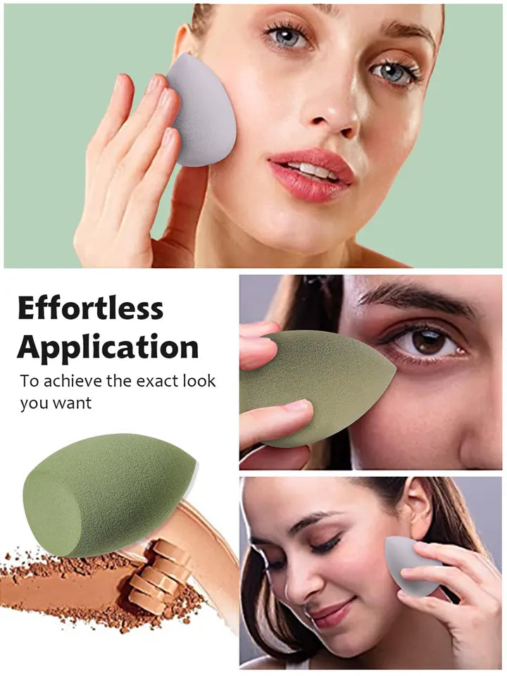 Texas Beauty & Health 8 pcs Super Soft Latex-free Sponge Makeup Blender, Dual Use, Spread and Blend Foundation Green Color