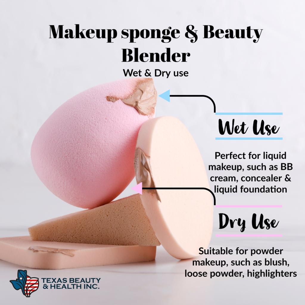Texas Beauty & Health Makeup Sponges, Foundation Blending, Light-Pink