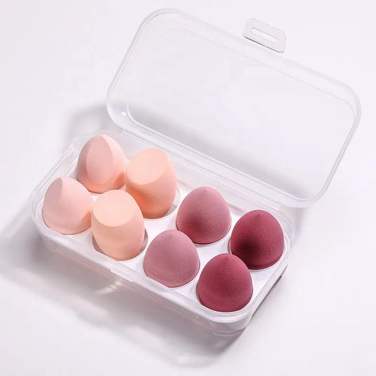 Texas Beauty & Health 8 pcs Super Soft Latex-free Sponge Makeup Blender, Dual Use, Spread and Blend Foundation Pink Color