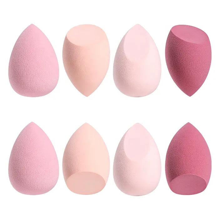 Texas Beauty & Health 8 pcs Super Soft Latex-free Sponge Makeup Blender, Dual Use, Spread and Blend Foundation Pink Color