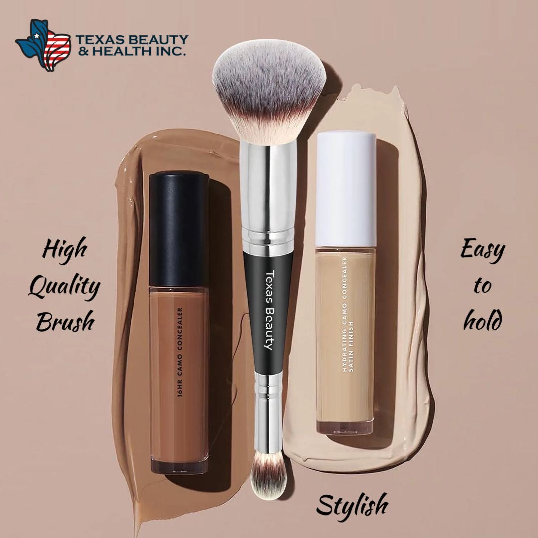 Double Ended Foundation Brush for Flawless Makeup Application | Perfect for Liquid, Cream, & Powder | Ideal for Concealer and Blending