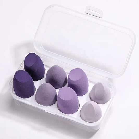 Texas Beauty & Health 8 pcs Super Soft Latex-free Sponge Makeup Blender, Dual Use, Spread and Blend Foundation Purple Color