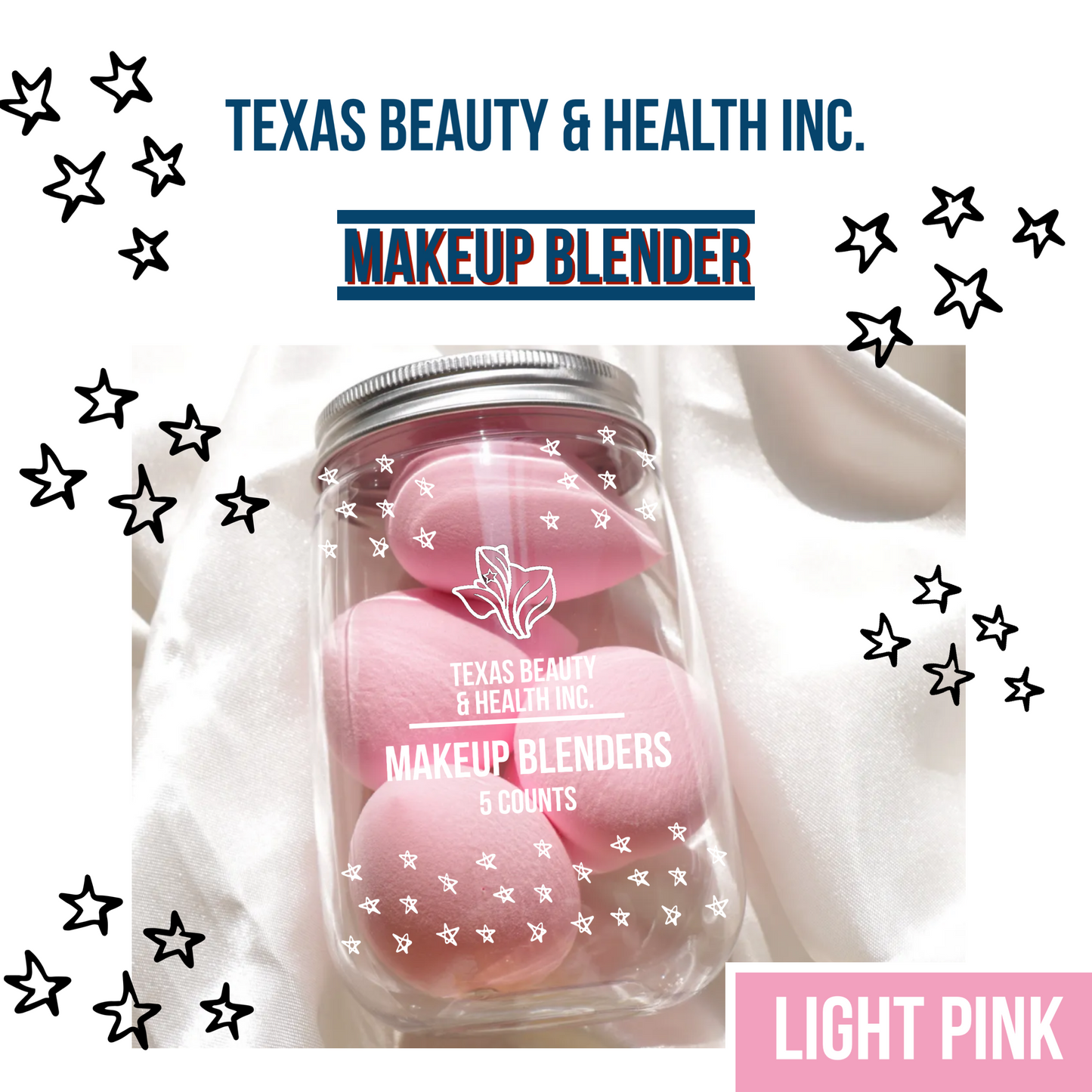 Texas Beauty & Health Makeup Sponges, Foundation Blending, Light-Pink