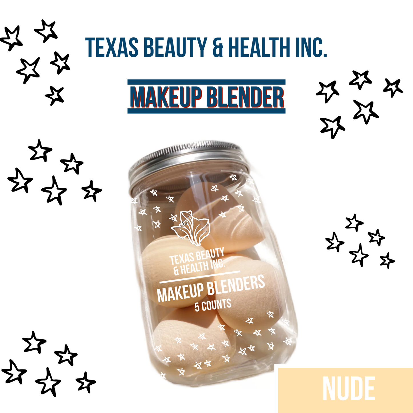 Texas Beauty & Health Makeup Sponges, Foundation Blending, Nude
